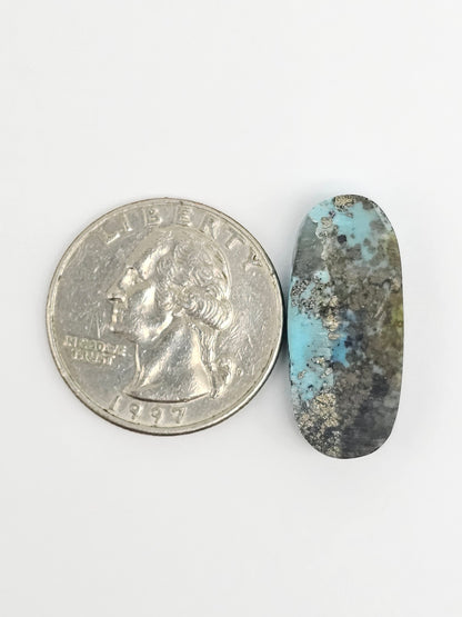 Mexican Turquoise with Pyrite Cabochon | Artisan Cut Gemstone