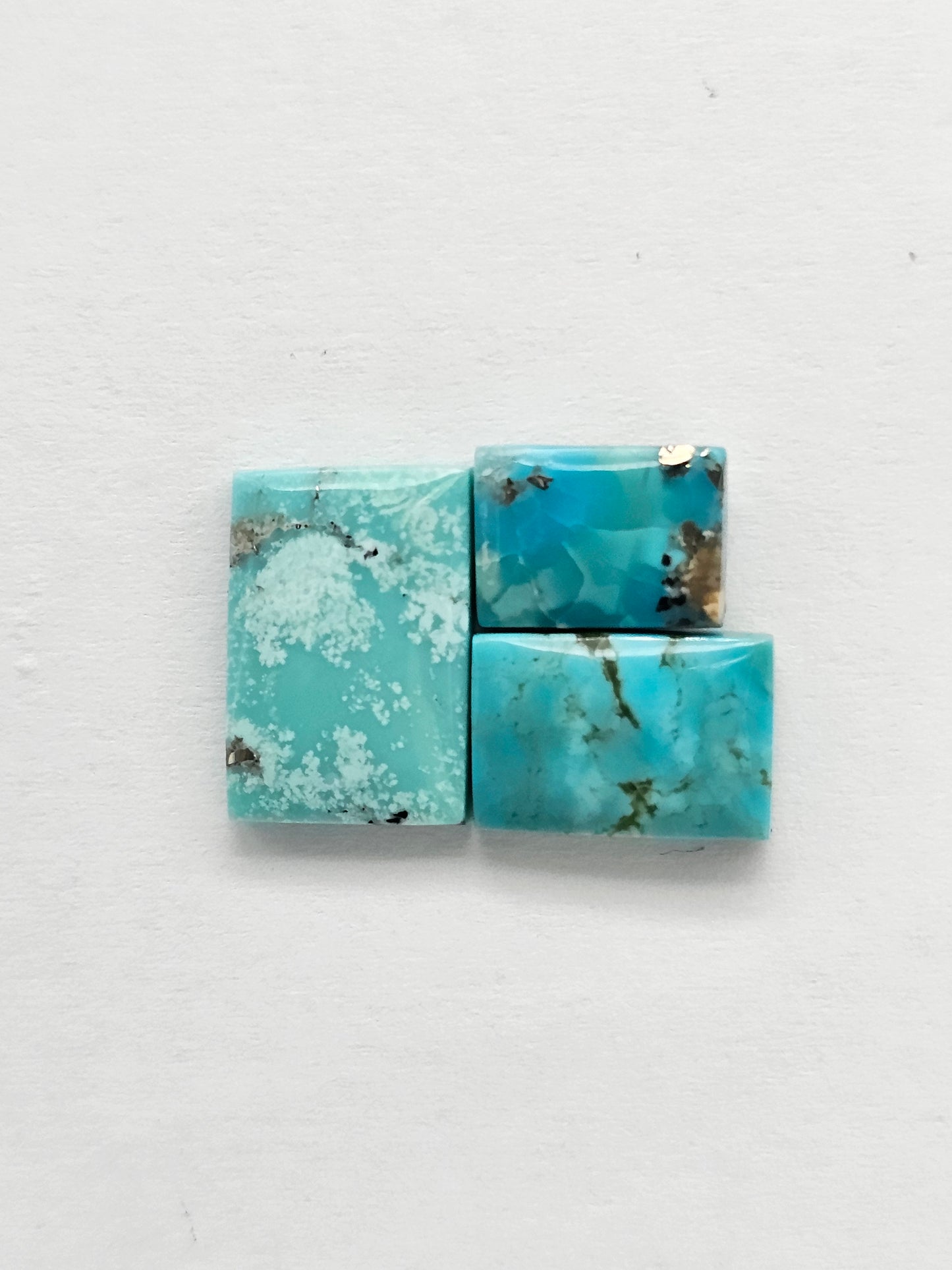 Mexican Turquoise Lot with Pyrite Cabochon | Artisan Cut Gemstone