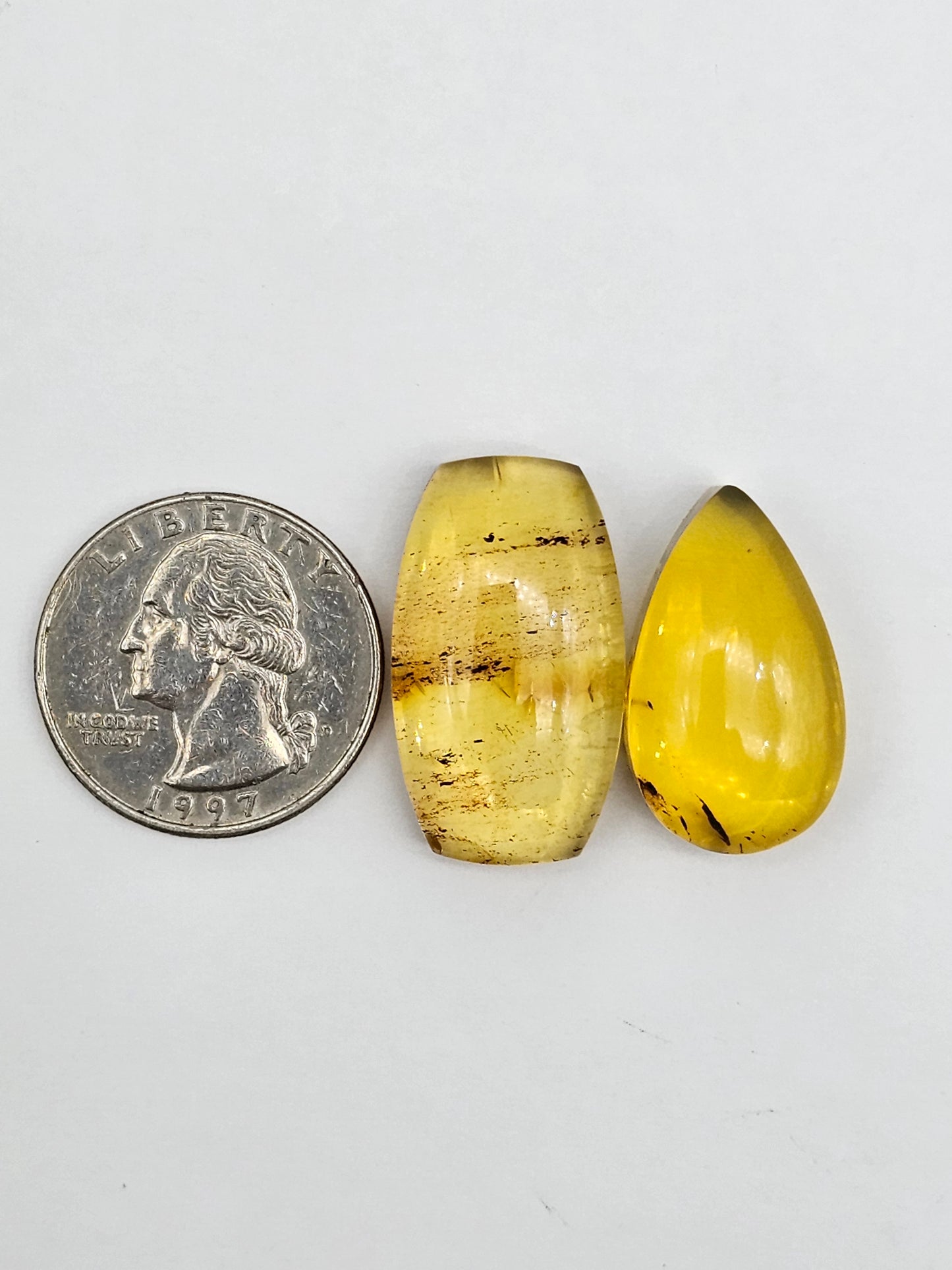 Amber authentic cabochon set large