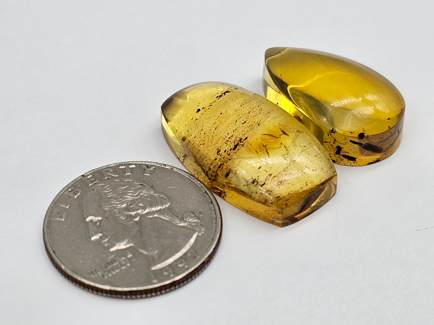 Amber authentic cabochon set large