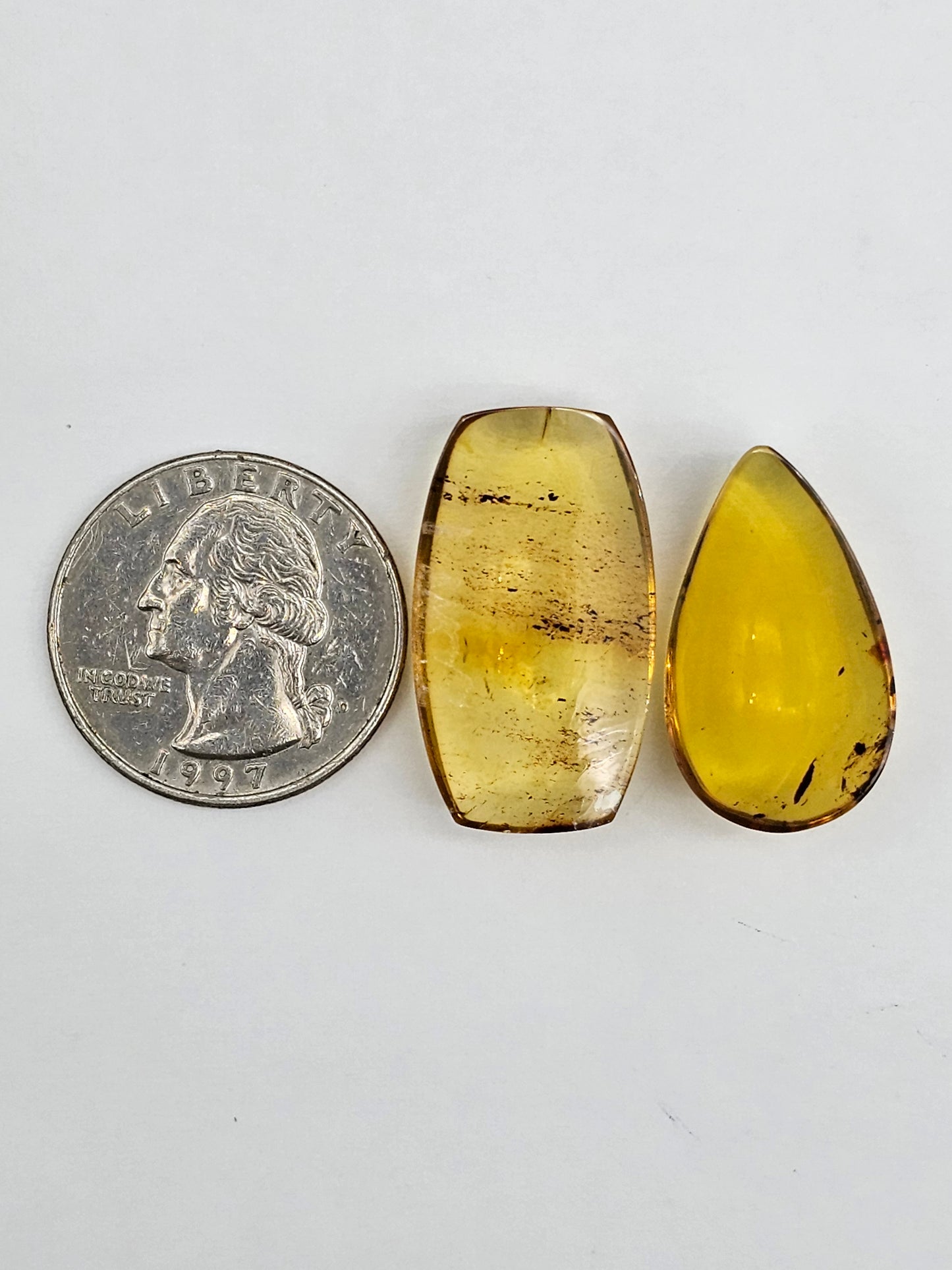Amber authentic cabochon set large