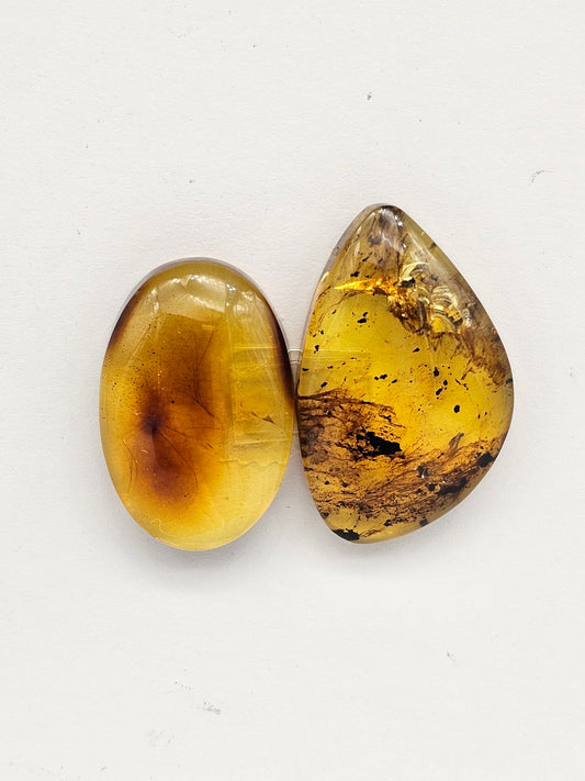 Amber authentic cabochon set large