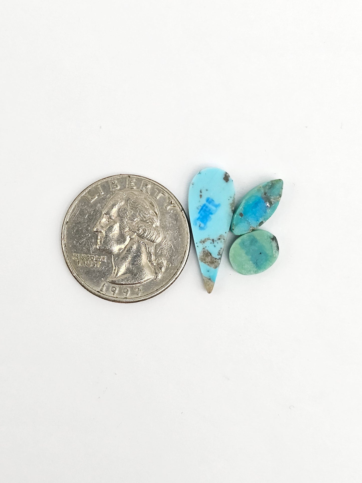 Mexican Turquoise Lot with Pyrite Cabochon | Artisan Cut Gemstone