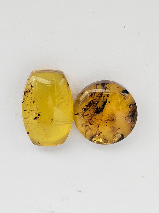 Amber authentic cabochon set large