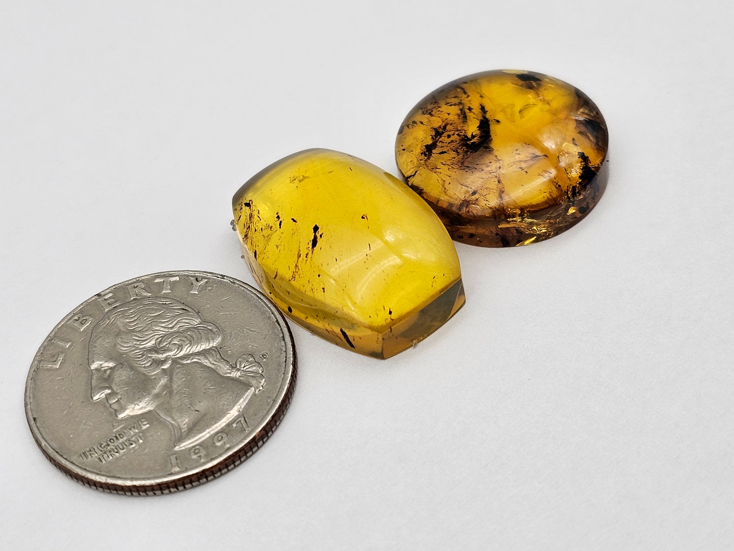 Amber authentic cabochon set large