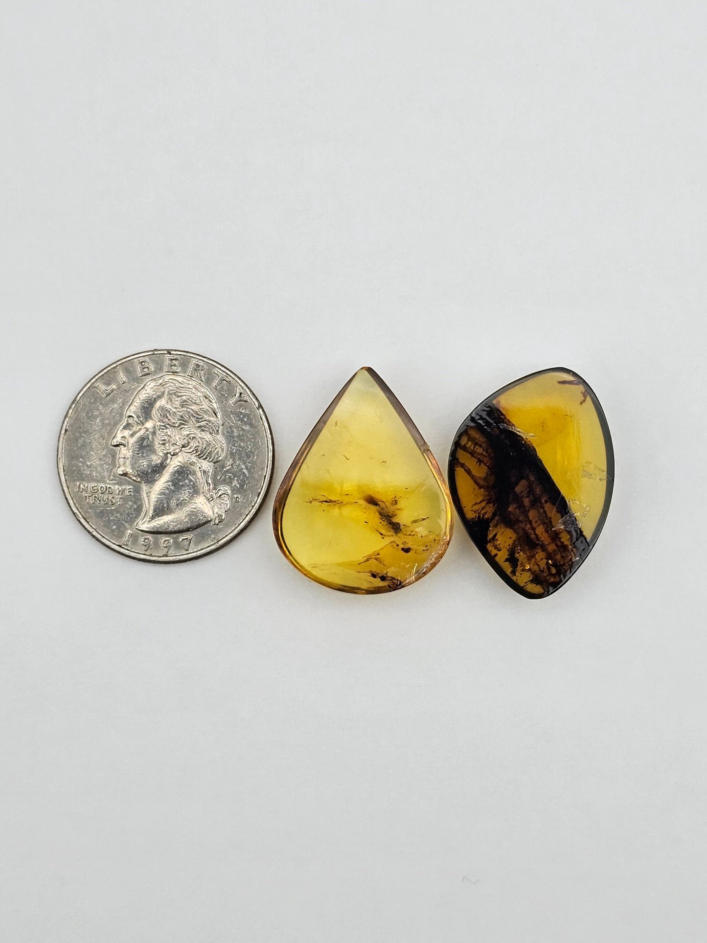 Amber authentic cabochon set large