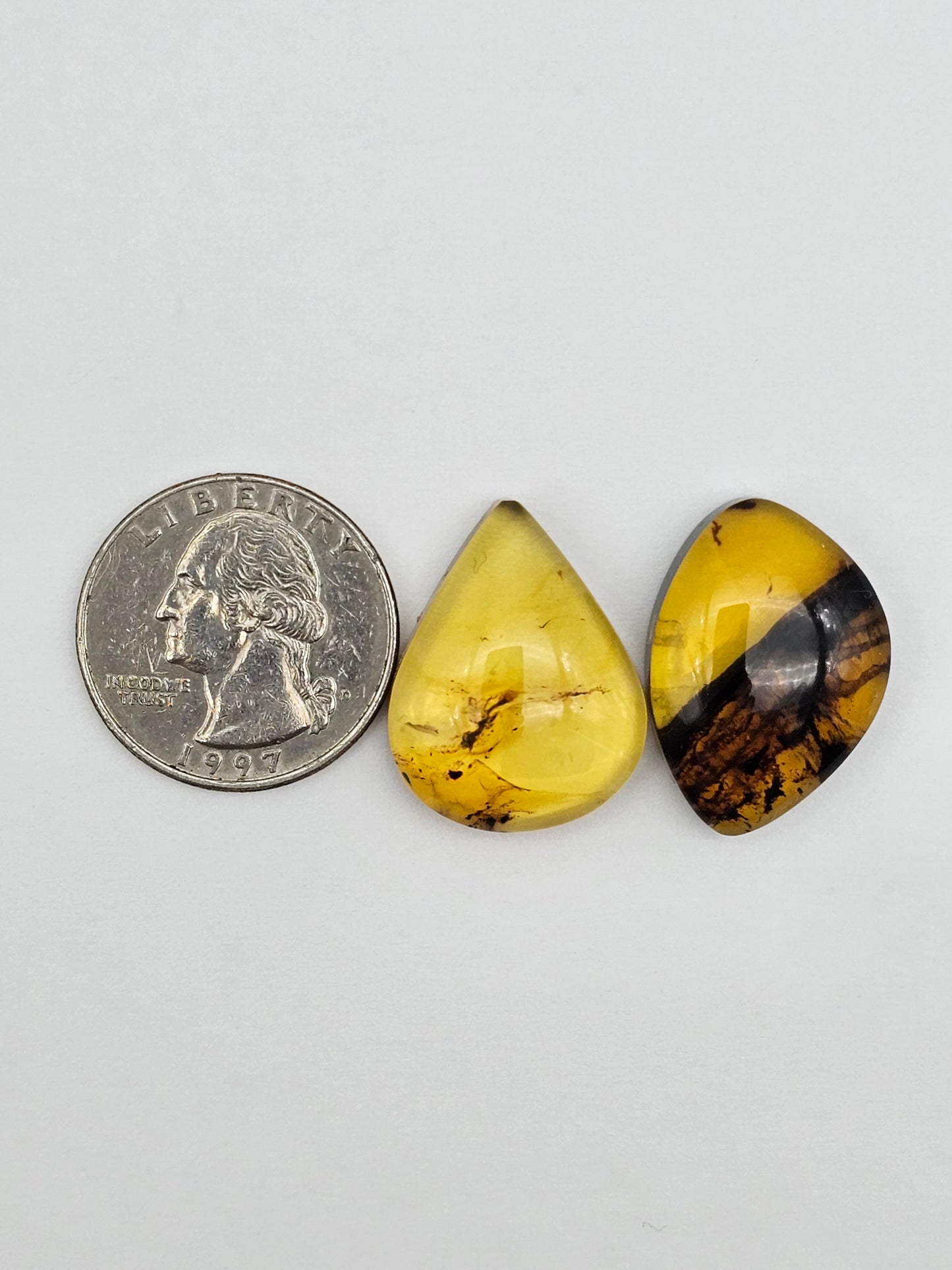 Amber authentic cabochon set large