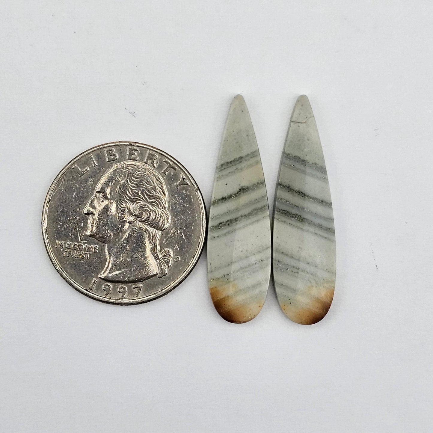 Saturn Jasper cabochon pair