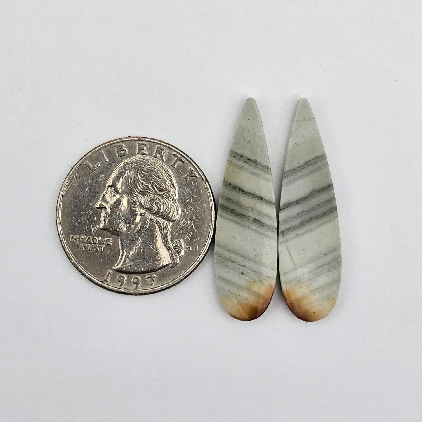 Saturn Jasper cabochon pair