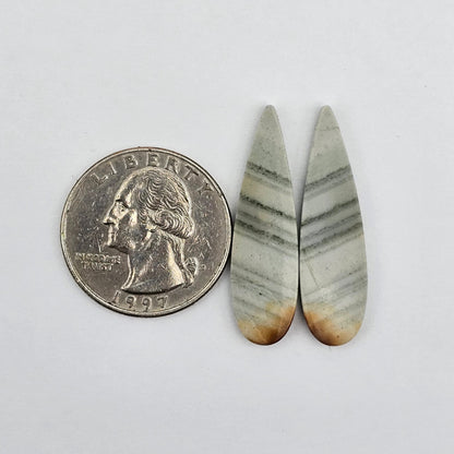 Saturn Jasper cabochon pair