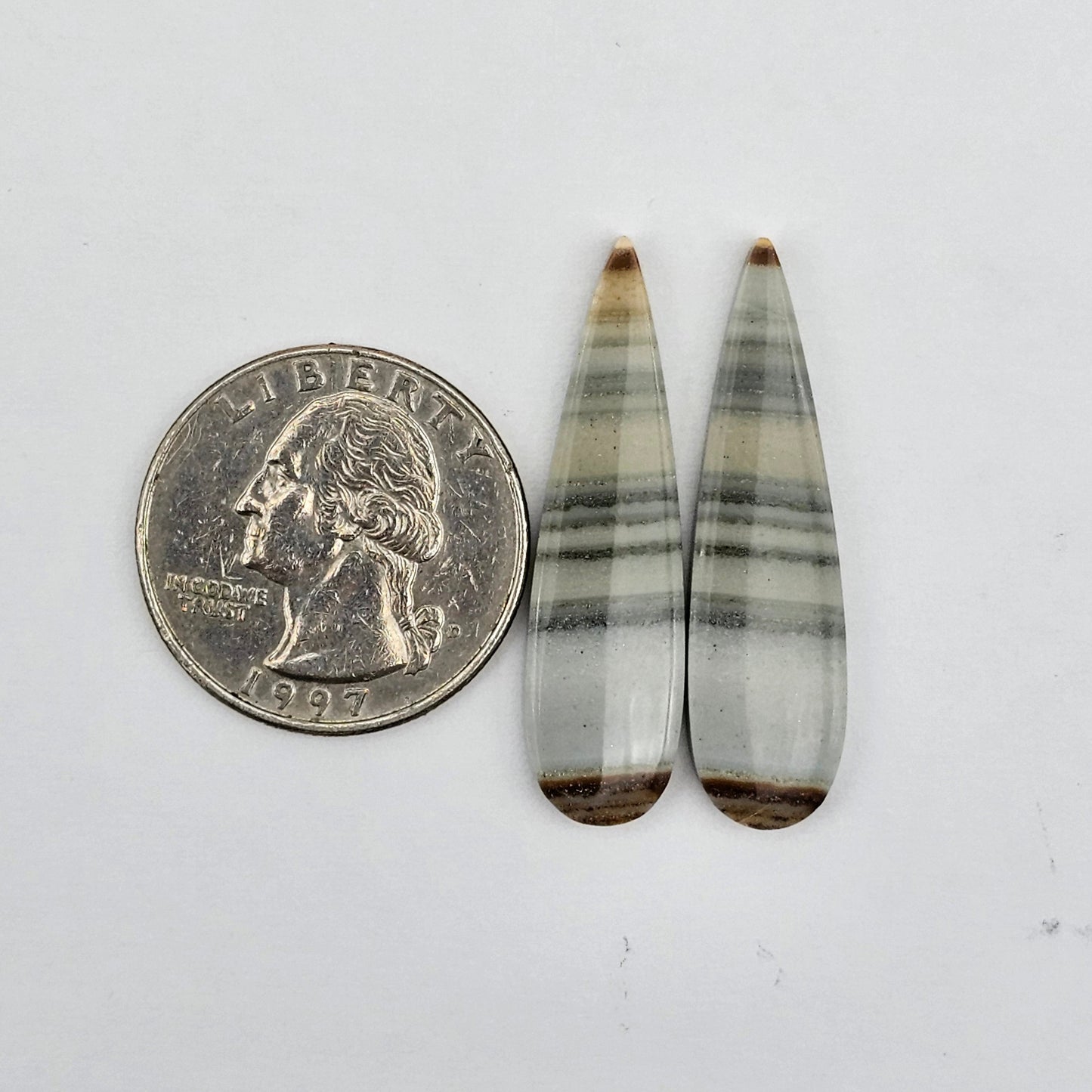 Saturn Jasper cabochon pair