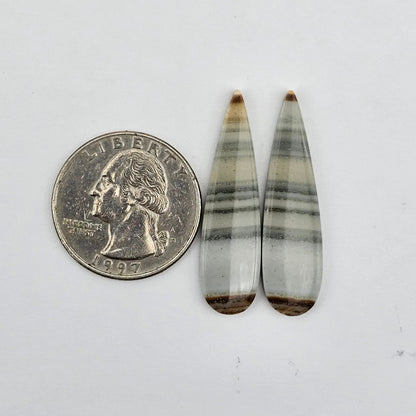 Saturn Jasper cabochon pair