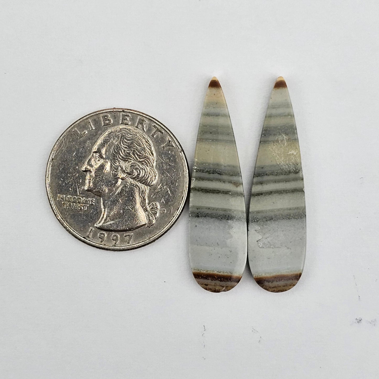 Saturn Jasper cabochon pair