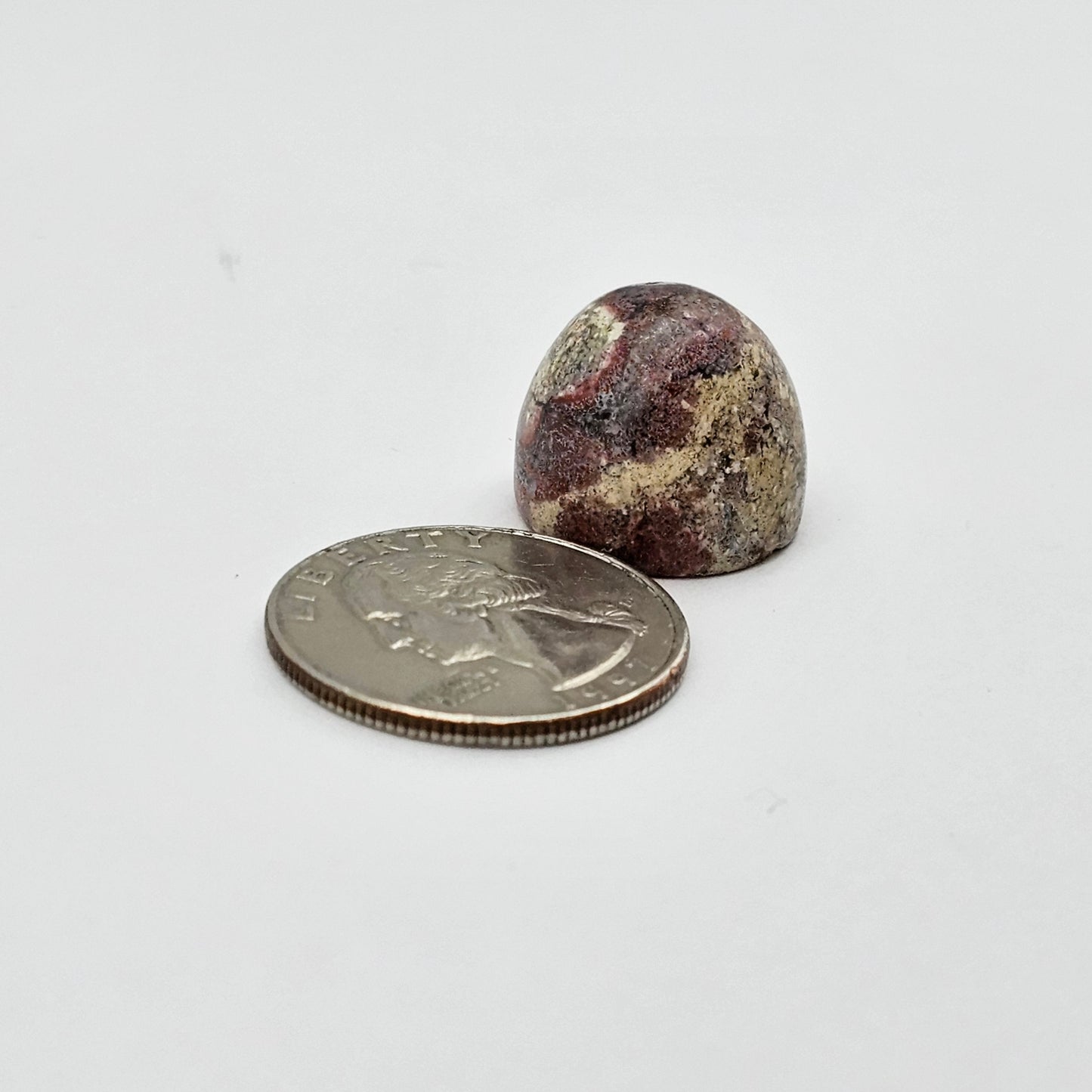 Moss agate high dome cabochon