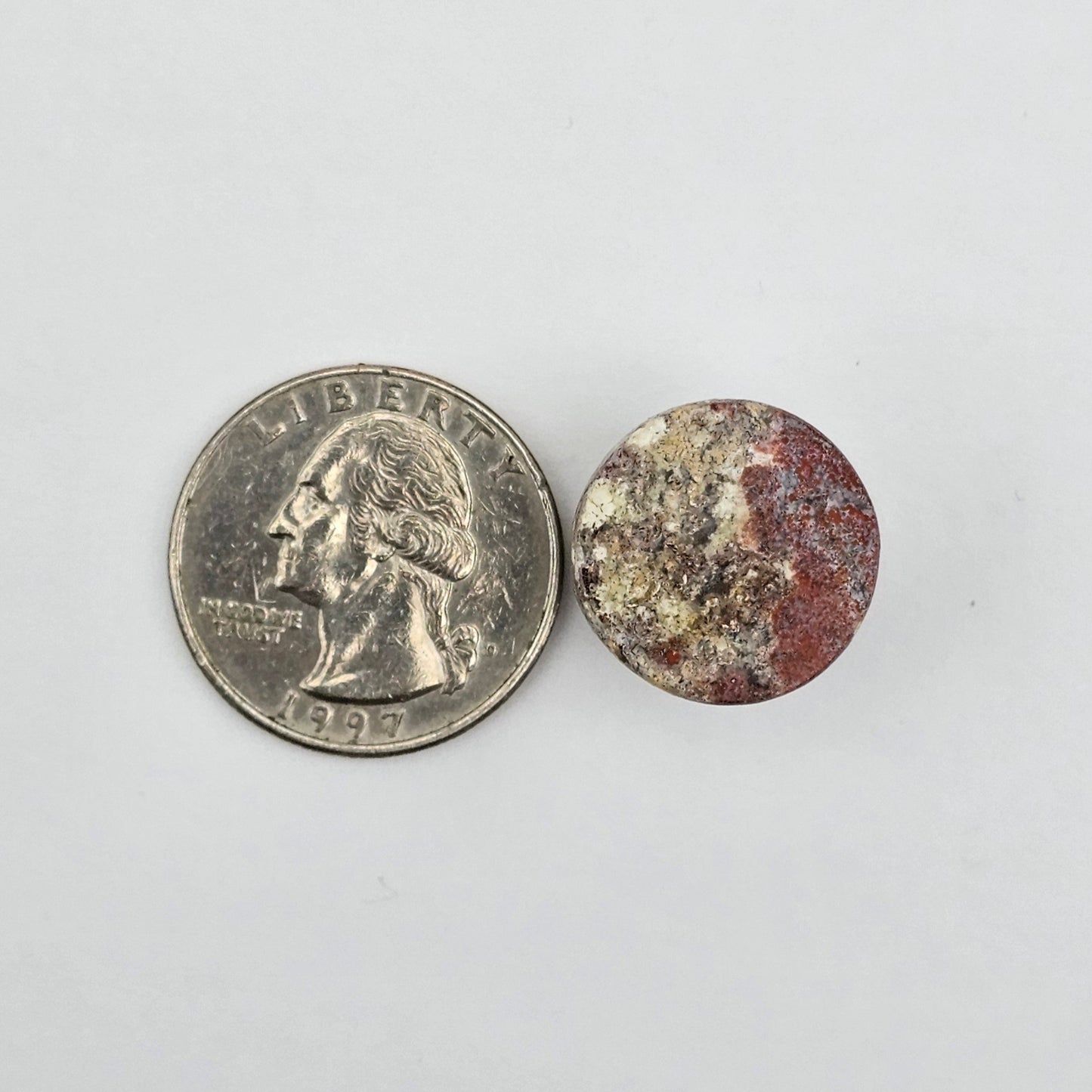 Moss agate high dome cabochon