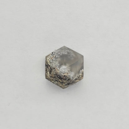 Moss agate high hexagon cabochon