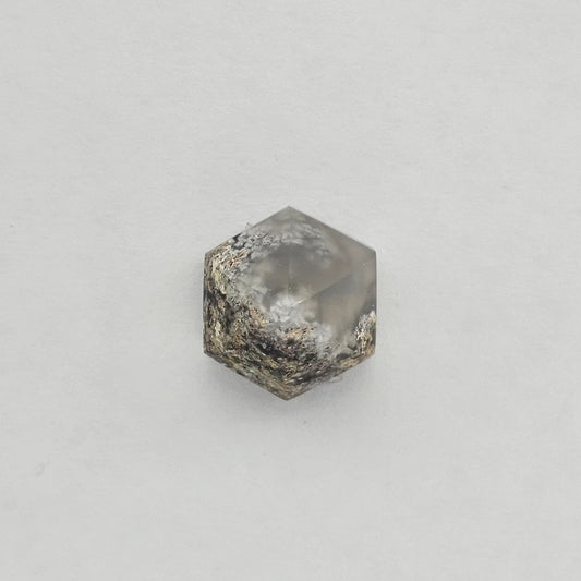 Moss agate high hexagon cabochon
