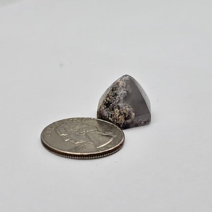 Moss agate high hexagon cabochon
