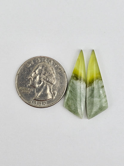Vesuvianite Cabochon Pair