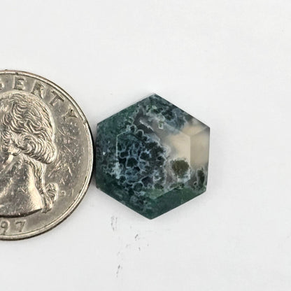Moss agate cabochon
