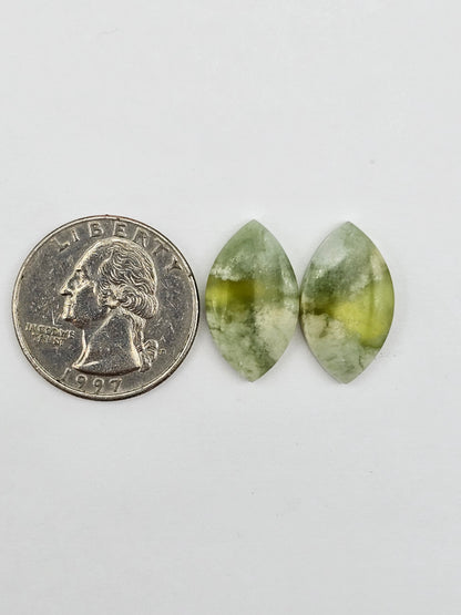 Vesuvianite Cabochon Pair