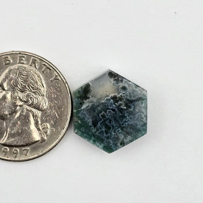 Moss agate cabochon