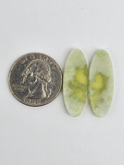 Vesuvianite Cabochon Pair