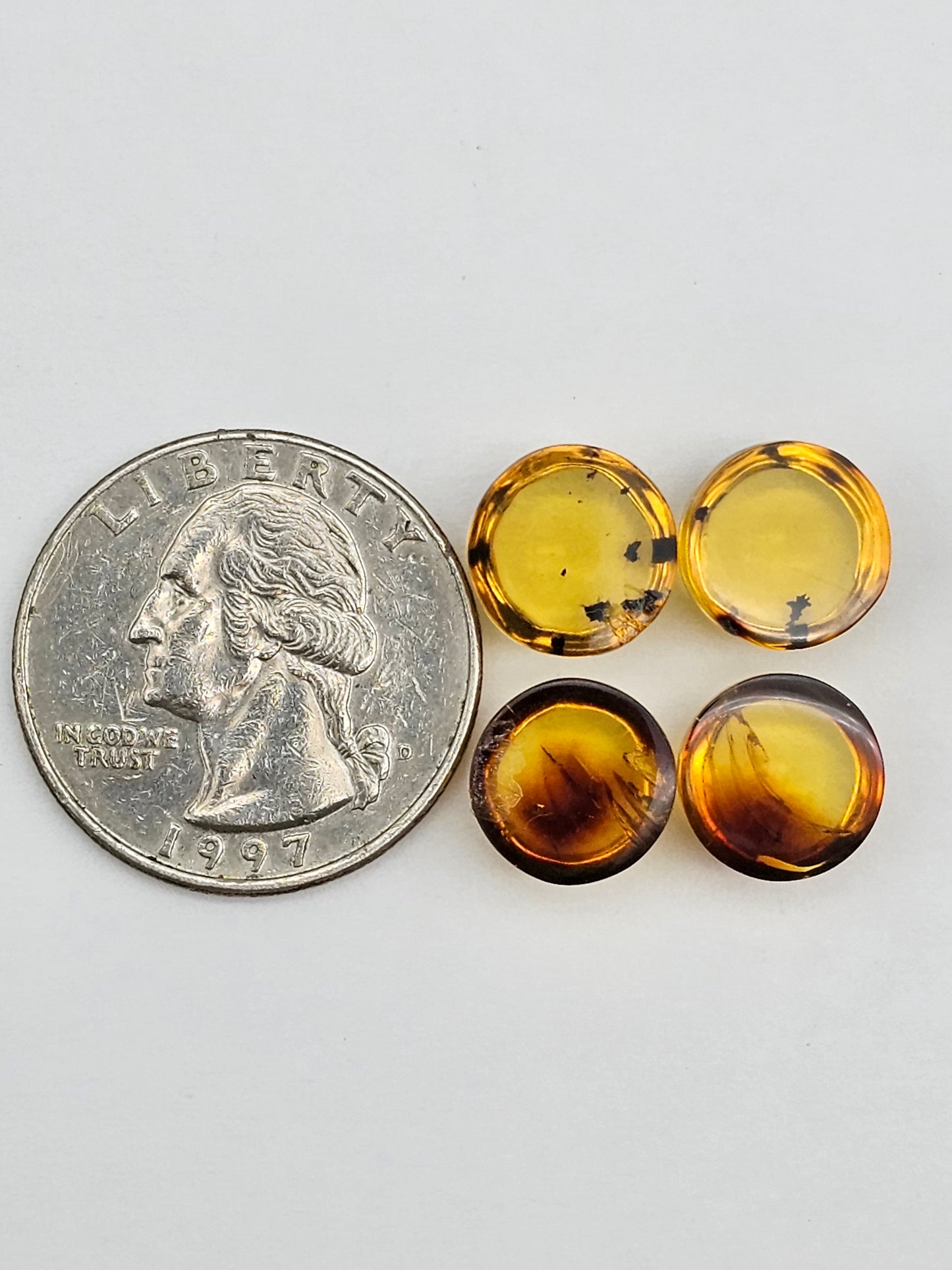 Amber authentic cabochon pair lot