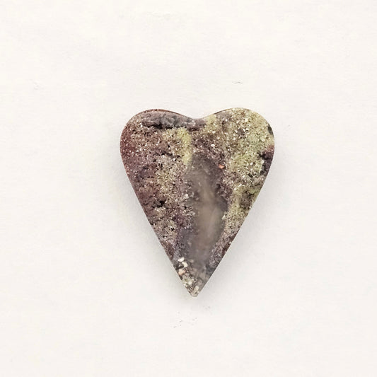 Moss agate heart cabochon