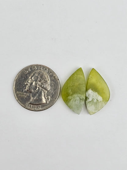 Vesuvianite Cabochon Pair