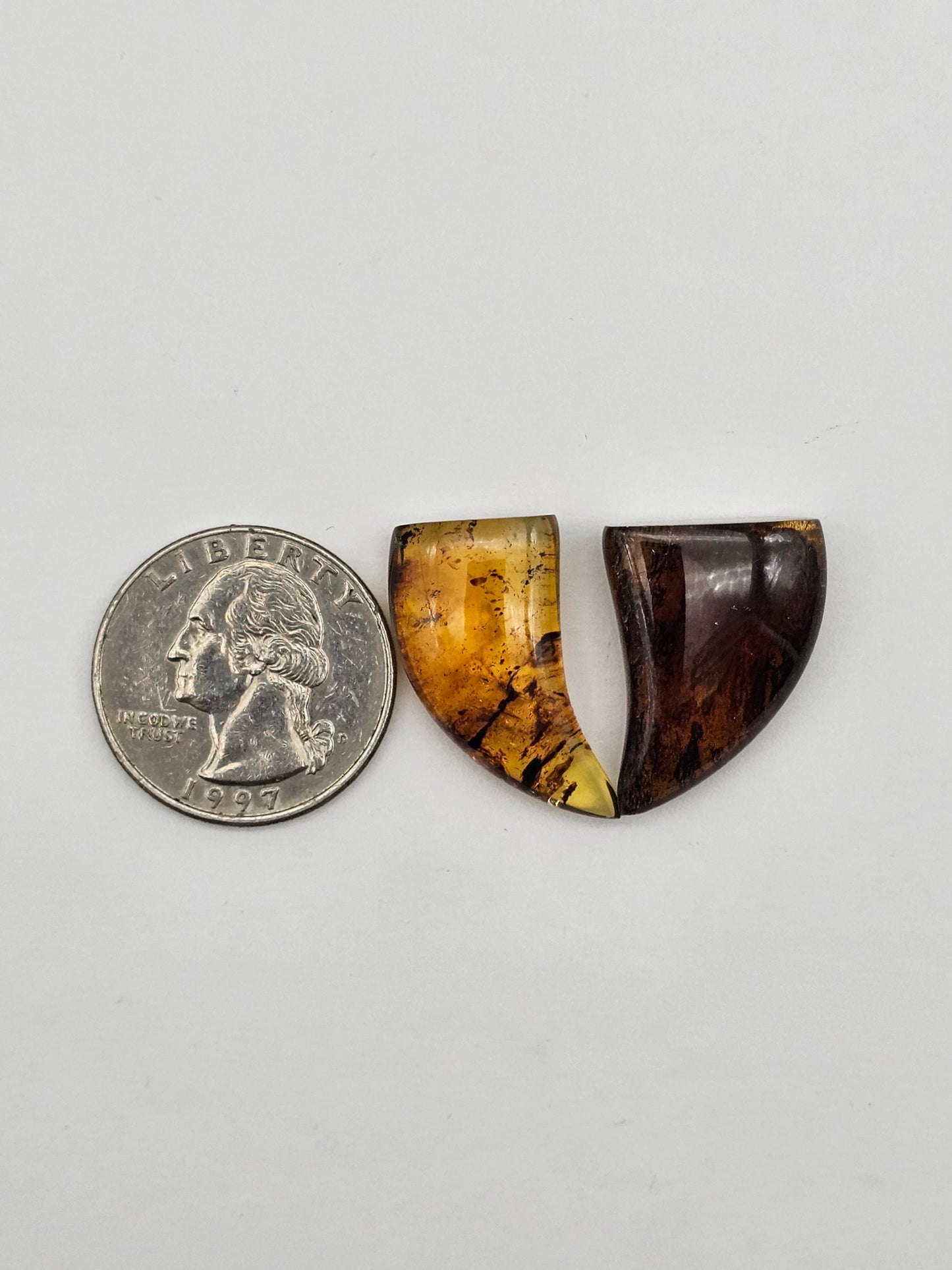 Amber authentic cabochon set large