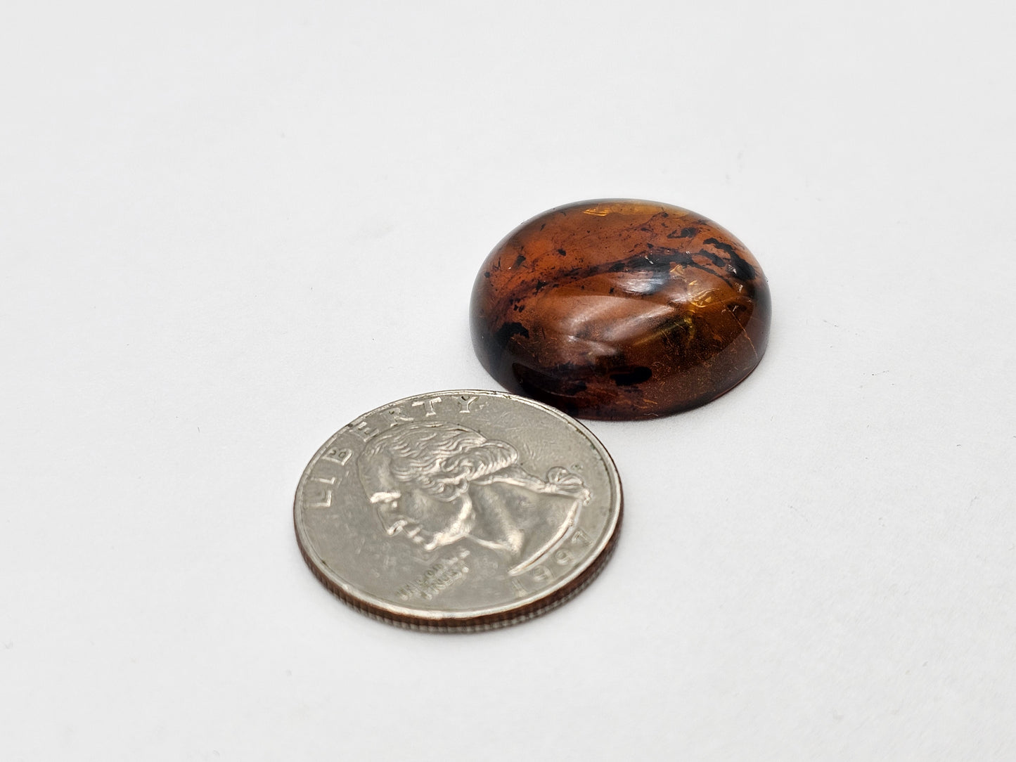 Amber authentic cabochon large