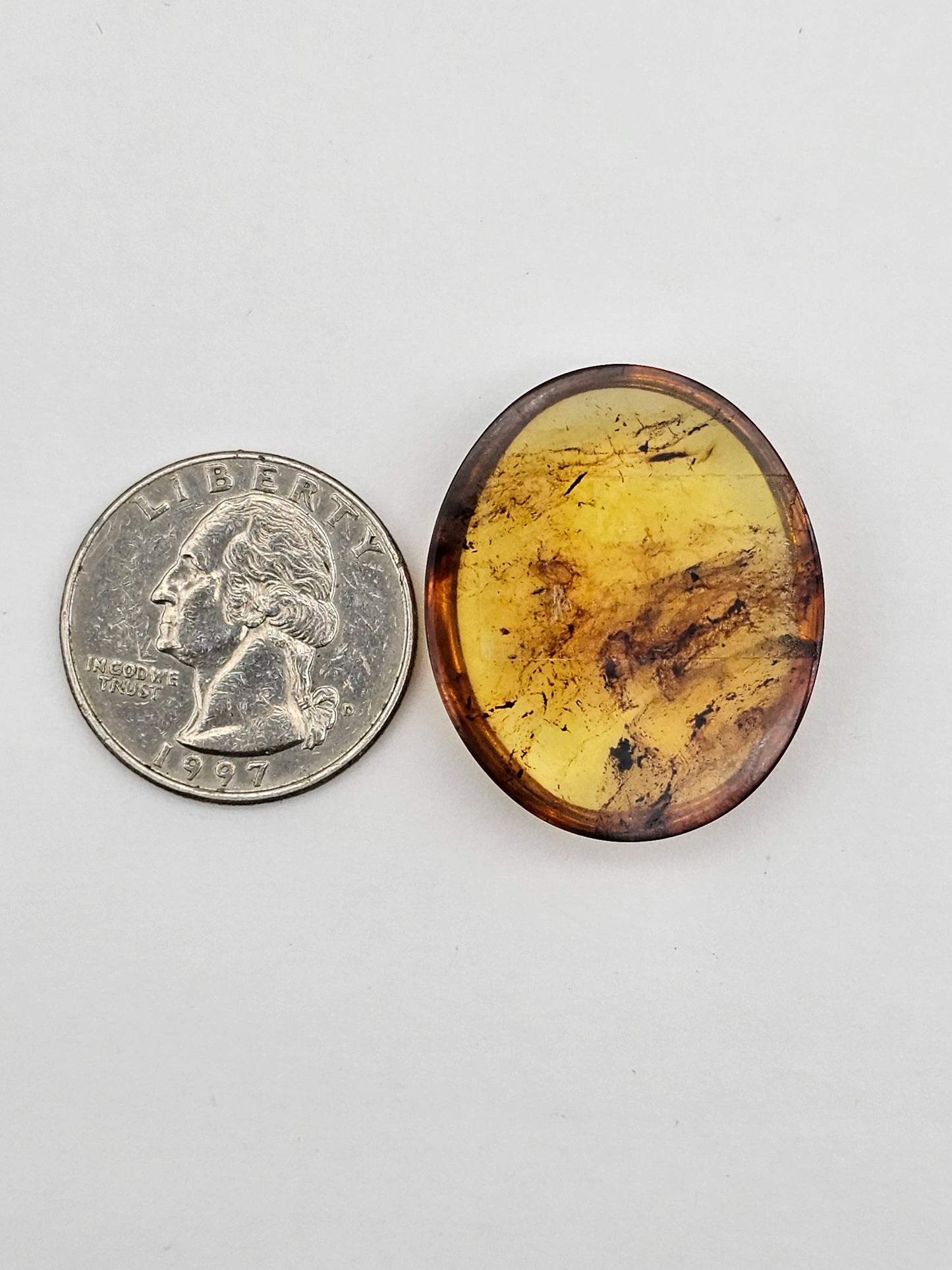 Amber authentic cabochon large