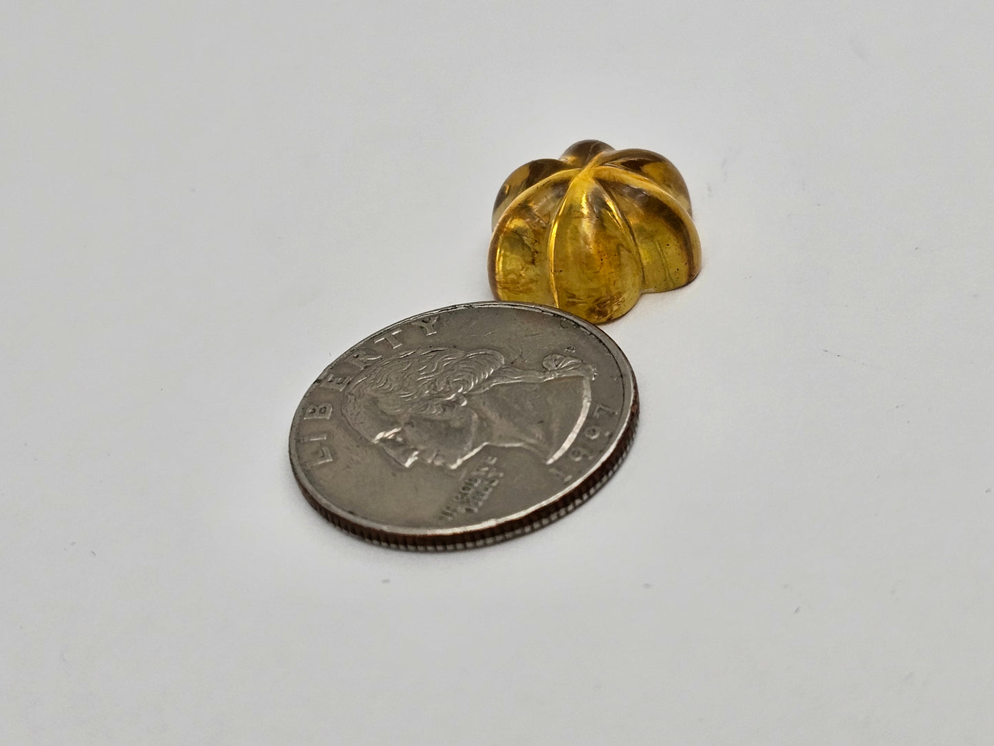 Amber authentic flower cabochon large
