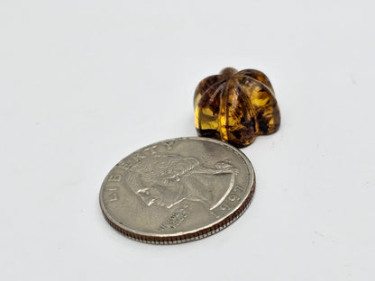 Amber authentic flower cabochon large