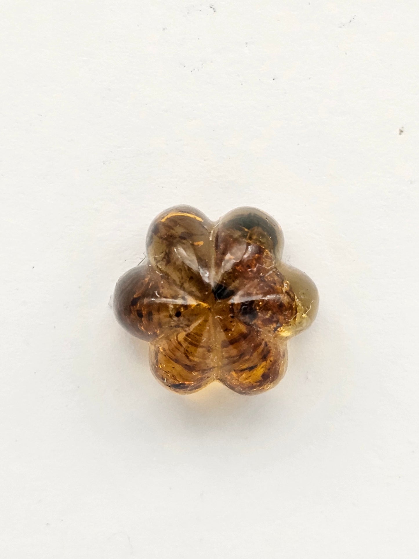 Amber authentic flower cabochon large