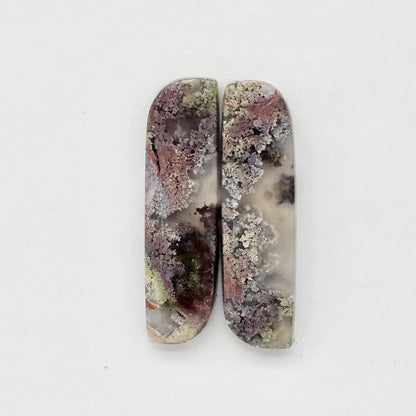 Moss Agate Cabochon pair