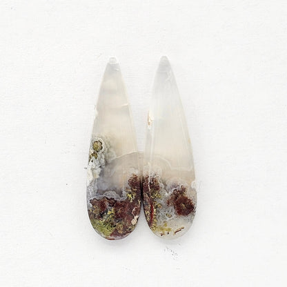 Moss Agate Cabochon pair