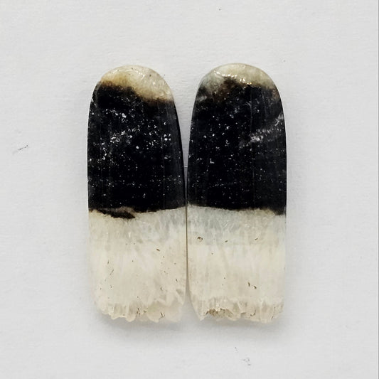 Yin Yang Agate Cabochon Pair