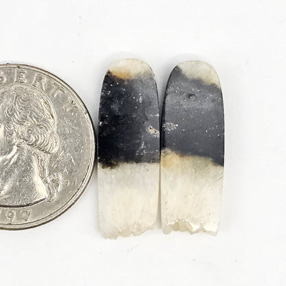 Yin Yang Agate Cabochon Pair