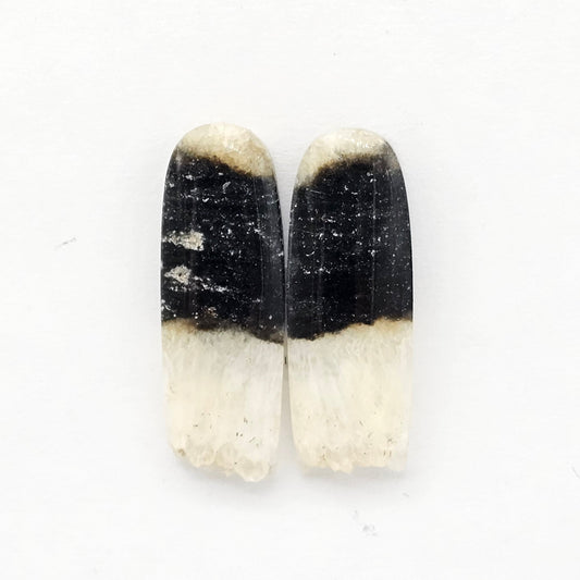 Yin Yang Agate Cabochon Pair