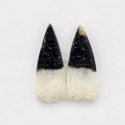 Yin Yang Agate Cabochon Pair