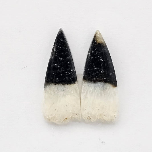 Yin Yang Agate Cabochon Pair