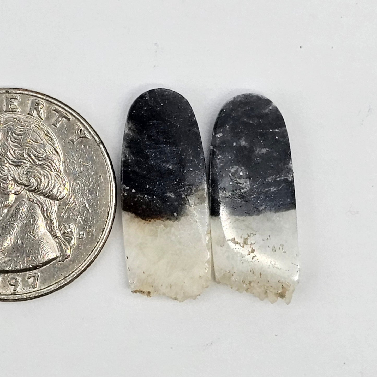 Yin Yang Agate Cabochon Pair