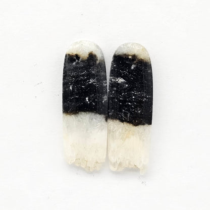 Yin Yang Agate Cabochon Pair