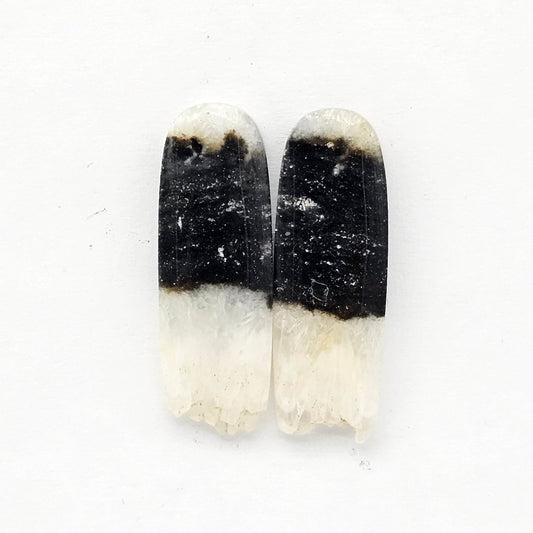 Yin Yang Agate Cabochon Pair