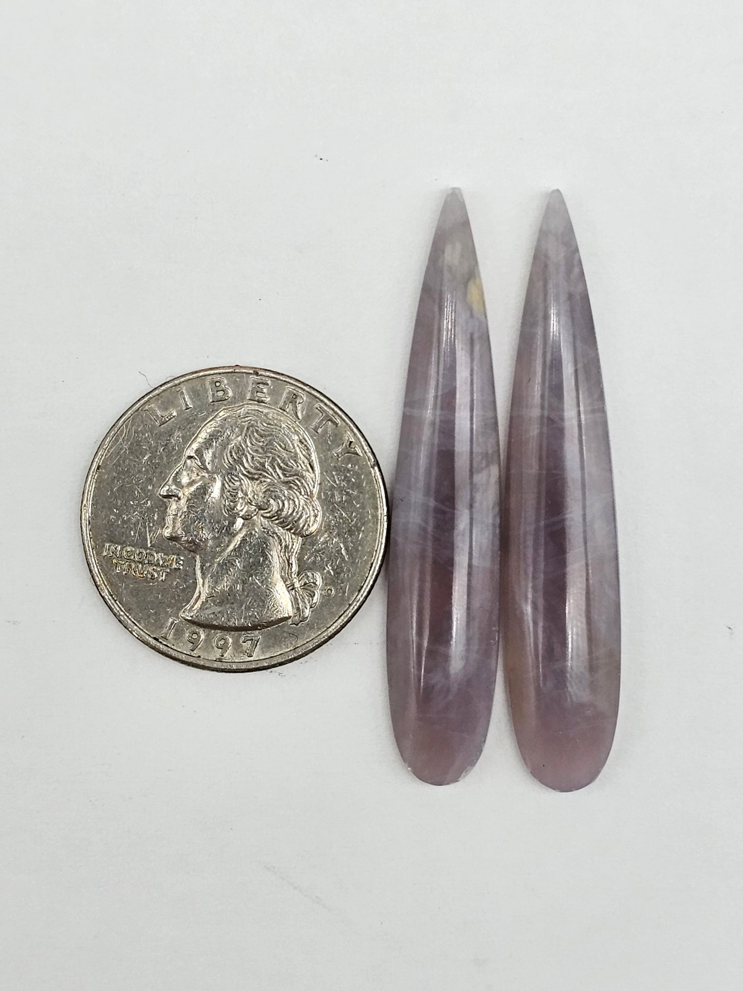 Purple Agate Cabochon Pair