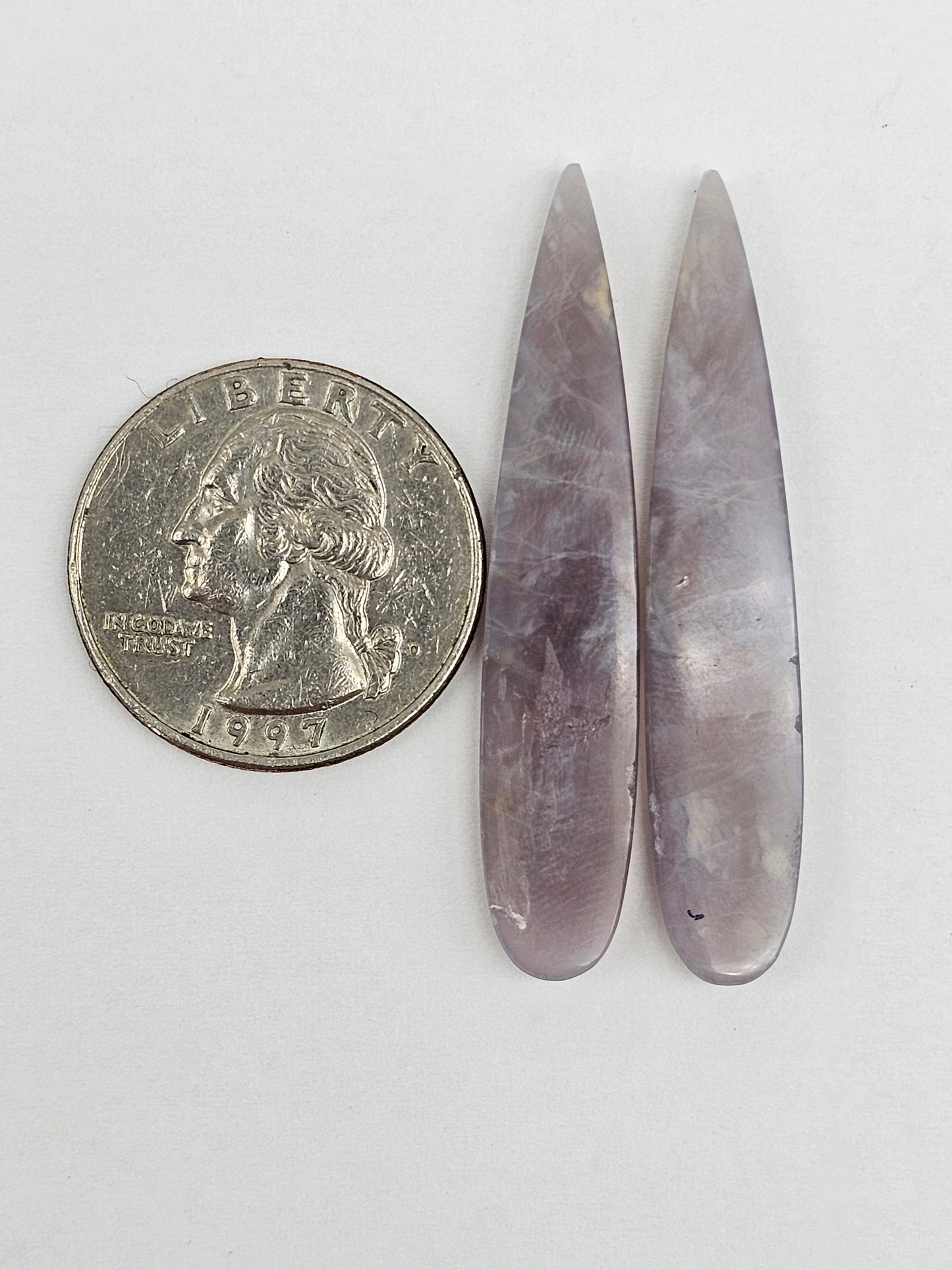 Purple Agate Cabochon Pair