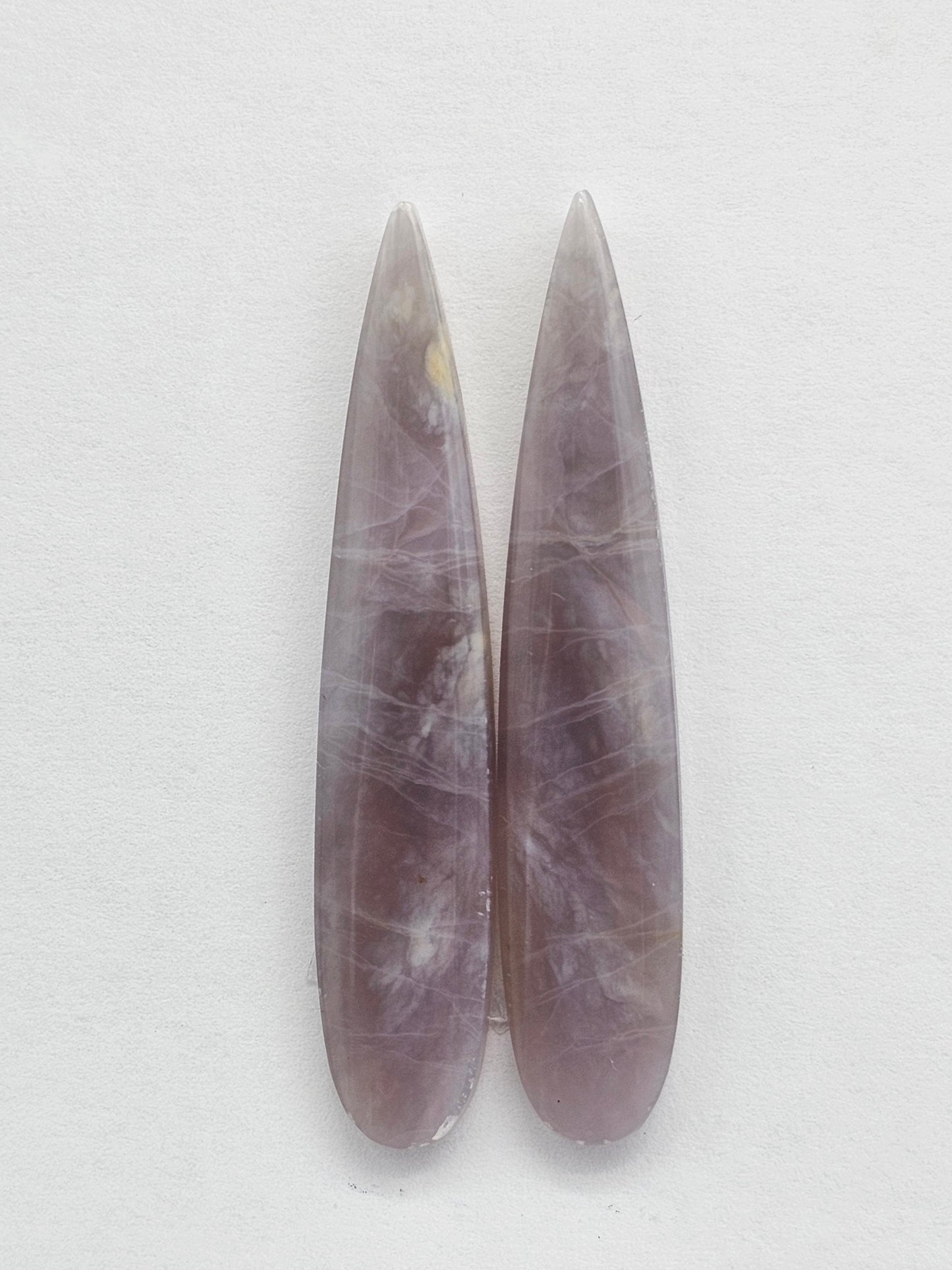 Purple Agate Cabochon Pair