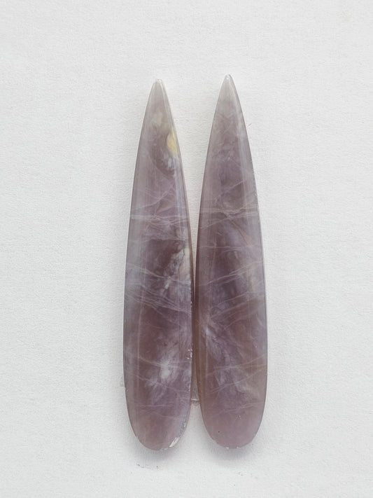 Purple Agate Cabochon Pair